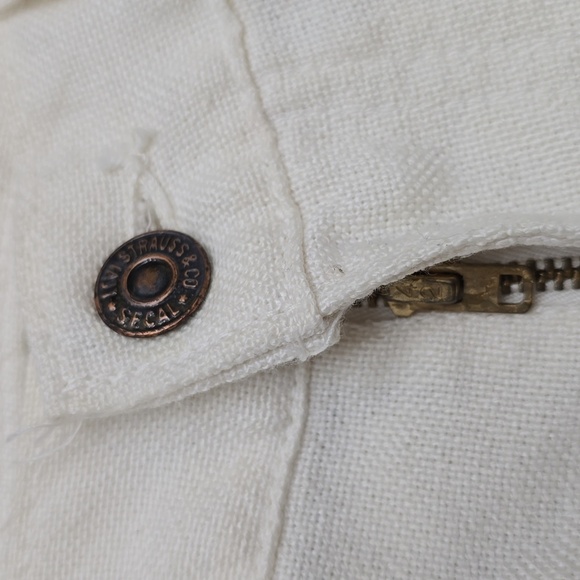 LEVI'S VINTAGE Men's Off White Pants Jeans Black Label 34 X 32 - Picture 7 of 9